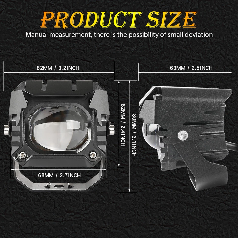 2X 3 pulgadas LED Luz de Trabajo 150W Cubo Vainas Conducción Lámpara Antiniebla Offroad SUV Motocicleta Foto 2 de 4