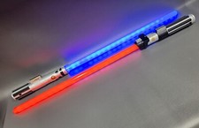 2 Star Wars Ultimate FX Lightsabers 1 Blue 1 Red Lights Sound Vibrate 34" Long