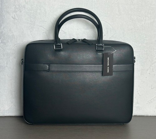 Michael Kors Men's/Unisex Black Varick Large Leather Briefcase/Computer Bag NWT - Picture 2 of 16