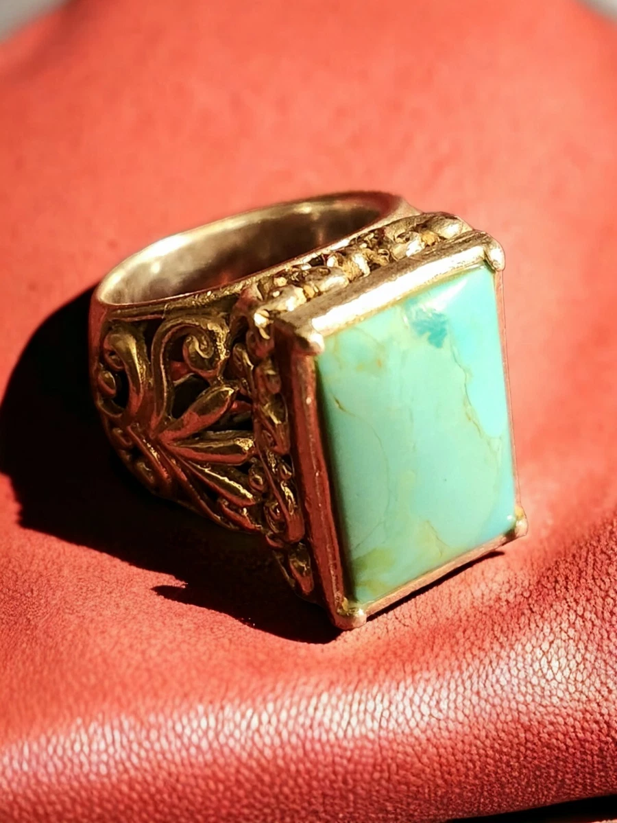 Vintage BARSE 925 Sterling Silver Turquoise Ring Size 7 17 Grams