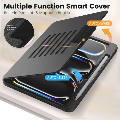 Smart Magnetic Buckle Leather Cover Stand Armor Case For iPad Pro M4/Air M3 2025 - Picture 25 of 81