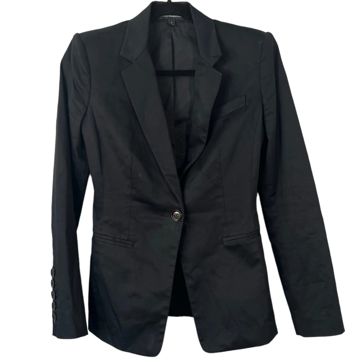 Express Design Studio Black One Button Blazer Size 2 eBay