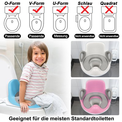 WC-Sitz Mit Integriertem Kindersitz & Soft-Close – Weiß, Für Sicheres Toilettentraining