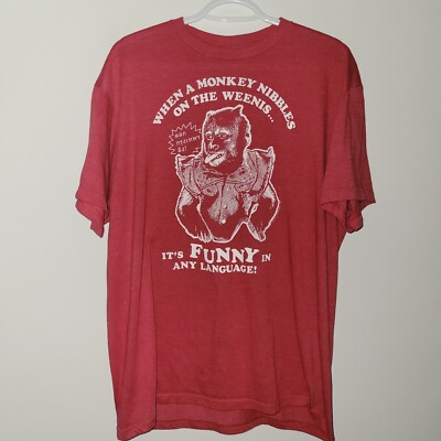 The Hangover 2 Monkey Nibbles T-Shirt Men's Size Large Red Funny