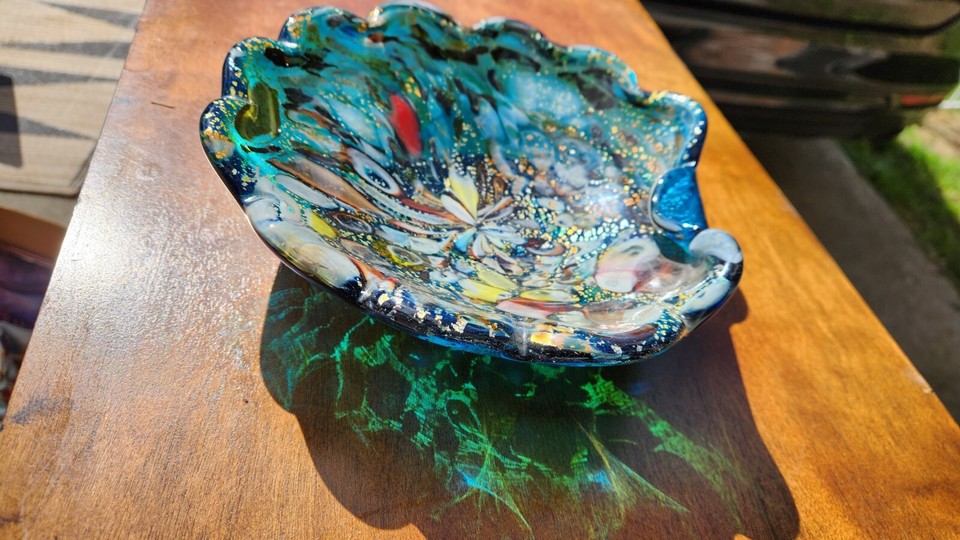 Vintage Murano Millefiori Glass Bowl Multicolor Art Glass Dish eBay