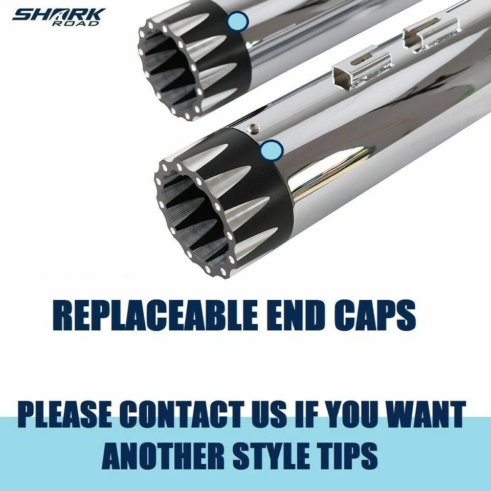 SHARKROAD Exhaust 4.5" Slip On Mufflers For Harley Touring 95-16 Street Glide - Image 4 of 4