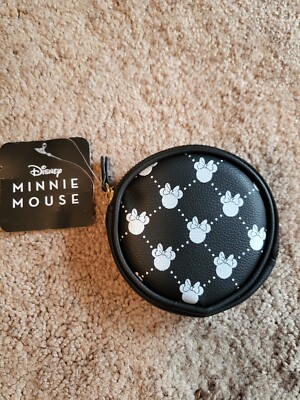 Official Disney Minnie Mouse Zip Coin Purse Black and White