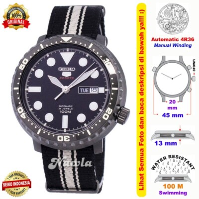 Brand New Seiko Sports SRPC67K1 Bottle Cap Nato Black Dial