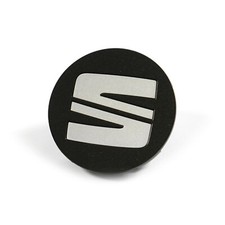 Original Seat Radzierkappe Nabenabdeckung Sport Nabenkappe silver glossy schwarz