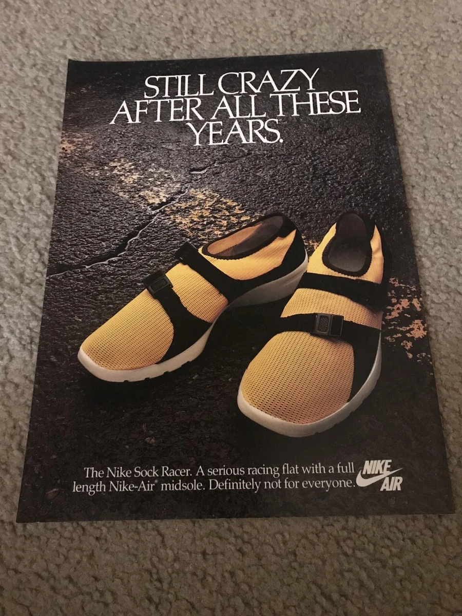 NIKE SOCK RACER Racing Flat Running Shoes Poster Print Ad | eBay