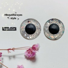 12" Blythe Doll Handmade Glitter powder 3D Black pupil Eyechips Eye Chips 14mm