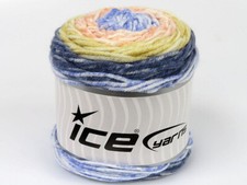 2-Skein Lot Cakes Splash Yarn Medium Acrylic 2x140g/225m Blue Salmon Gold Lilac