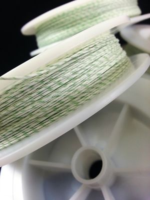 (1) White & Light Green Genuine Irish Linen Single Pool Billiard Cue Wrap Spool