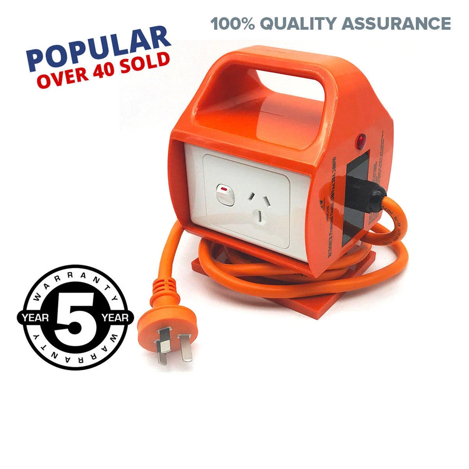 CONVERTIDOR 15 Amp a 10 Amp Portátil RCD 2x Single 15 Amp Power Point Outlet GPO Foto 2 de 4