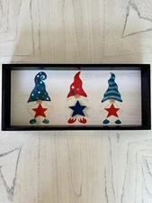 “-Gnome Independence Day-Pineapple Sunshine State” ~2 Sided~Box Style Sign~16”L