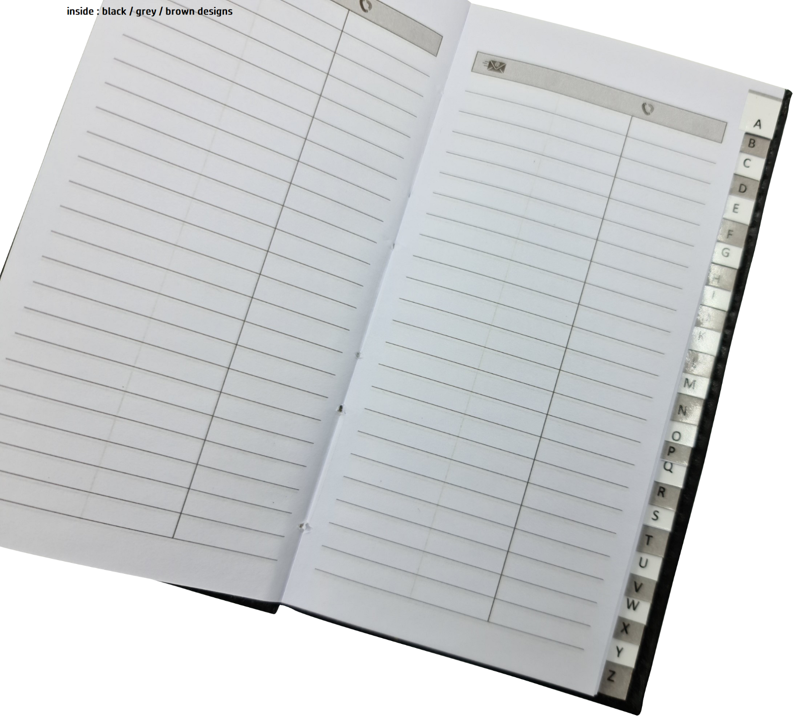 Index Address Book Leather Look Cover Executive Padded 4 Sizes Notebook ...
