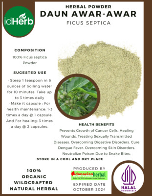 [idHerb] 50-500 gram Powder Hauili Fig Tree Ficus Septica Organic WildCrafted