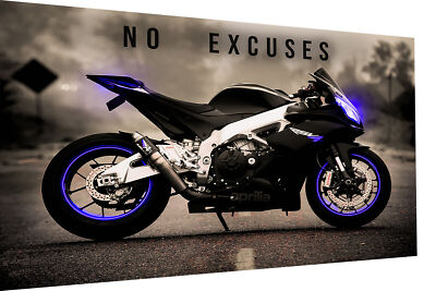 Leinwand Bilder Motorrad No Excuses Wandbilder -Hochwertiger Kunstdruck