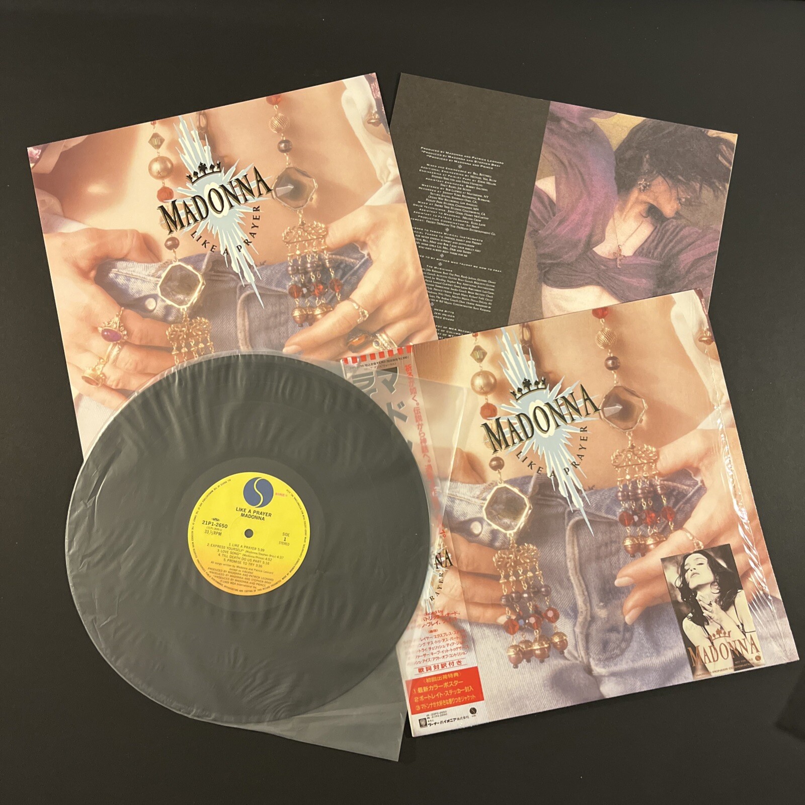 MADONNA LIKE A PRAYER JAPAN 12'' w PROMO STICKER, OBI, PATCHOULI, SHRINK, POSTER