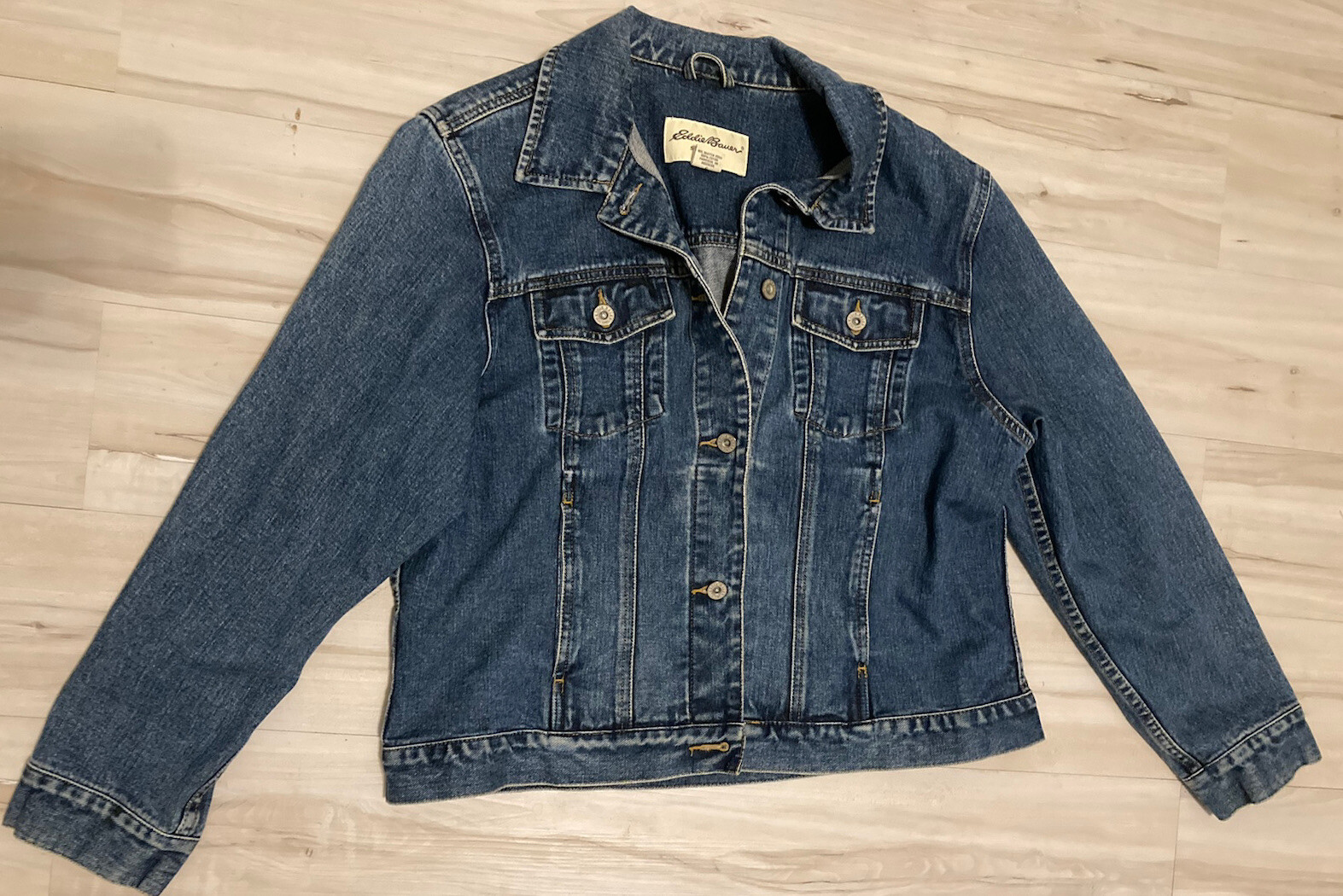 Denim Trucker Style Jean Jacket - Large 