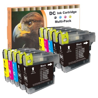 10 Patronen für  Brother MFC-J415-W, DCP-J125, DCP-J315, DCP-J315W, DCP-J515-W