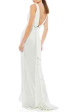 NEW MAC DUGGAL Cowl Back Surplice Knit GOWN DRESS Size 6 $298 WHITE NORDSTROM
