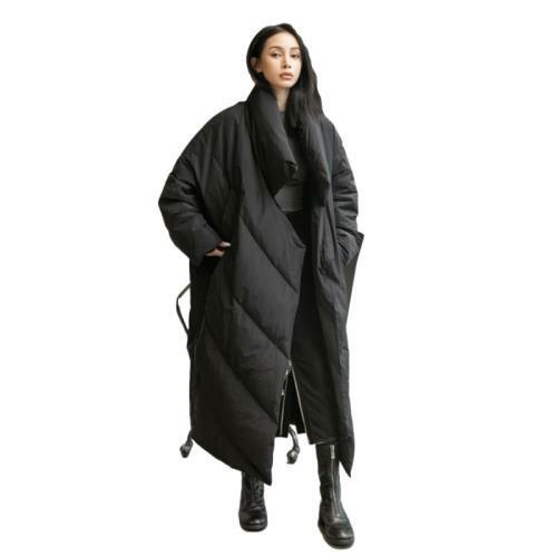 Women's Stand Collar Down Coat Oversize Winter Puffer Jacket Long
