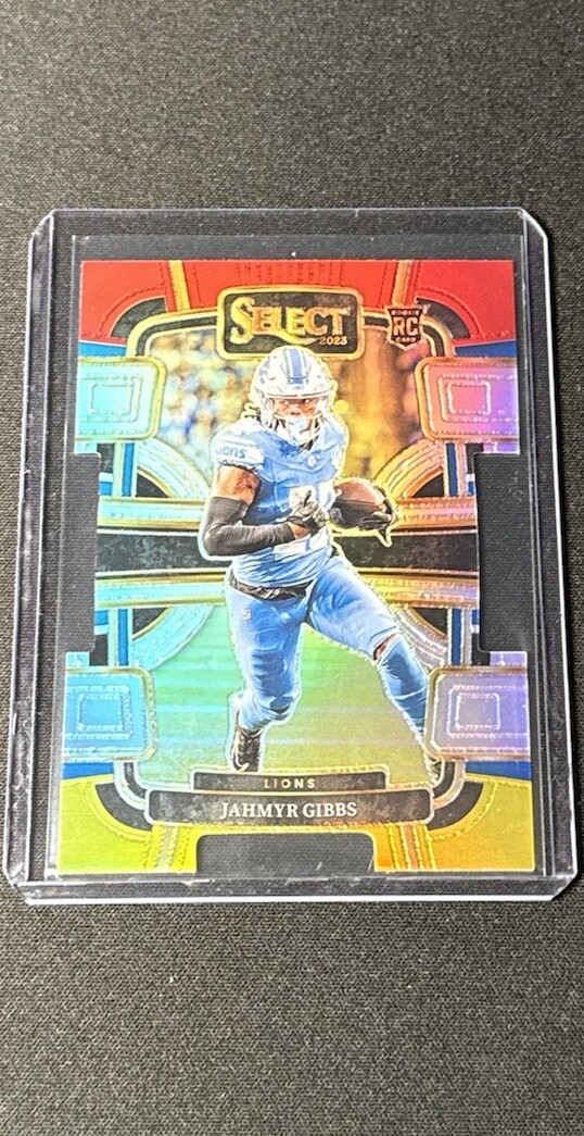 2023 Panini Select Jahmyr Gibbs Rookie Concourse Die-Cut Red & Yellow Prizm