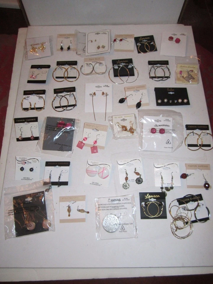 67 PAIRS OF EARRINGS - FASHION JEWELRY - LAUREN, BALLET & MORE - LOT2 - TUB RR - Image 4 of 4