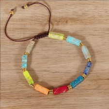 Natural Stone Bead 7 Chakra Reiki Healing Energy Protection Unisex bracelet TL