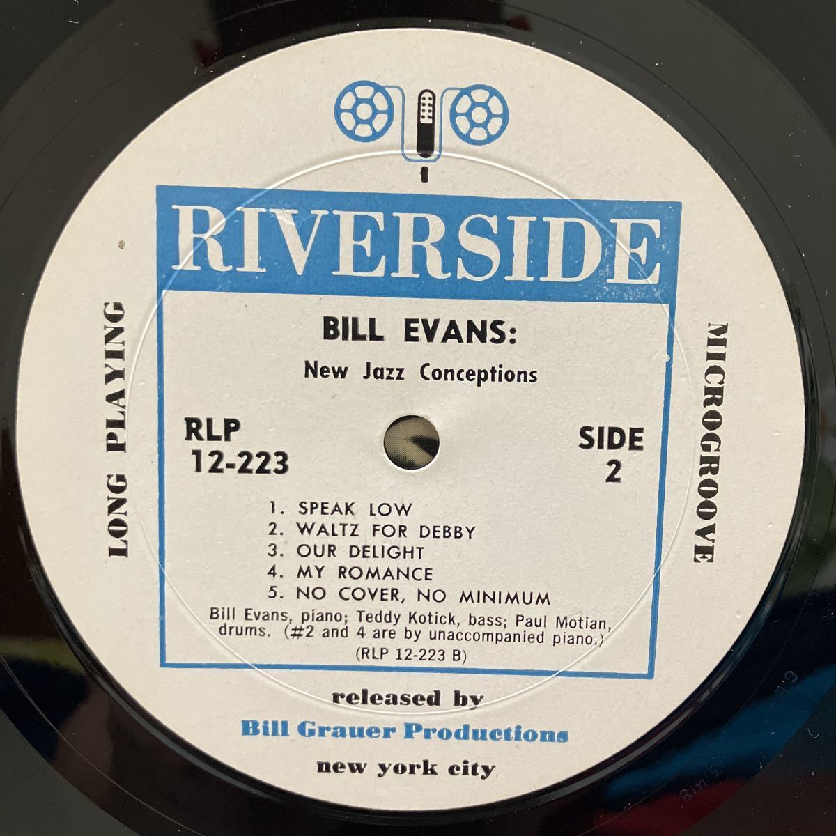 BILL EVANS NEW JAZZ CONCEPTIONS RIVERSIDE RLP12-223 MONO 12