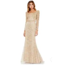 Mac Duggal 11187 Embroidered Applique Shoulder Detail Trumpet Gown 8