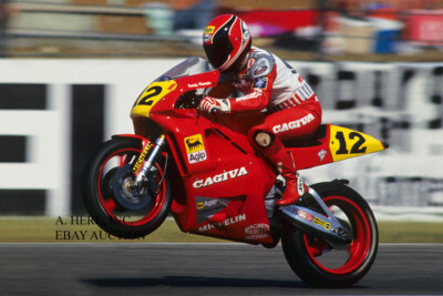Cagiva C589 500cc & Randy Mamola   German GP Hockenheim 1989 motorcycle racing