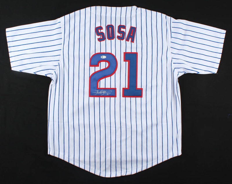 Sammy Sosa Signed Chicago Cubs Jersey (Beckett) 600 HR Club / 1998 H.R. Race