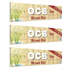 OCB Brown Rice Rolling Papers King Size Slim 110mm 3 Booklets