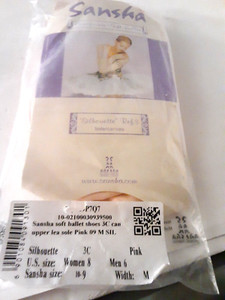 Sansha Womens Sz 8 M Mens 6 Demi-Pointe Pro Soft Ballet Canvas Shoe Light Pink