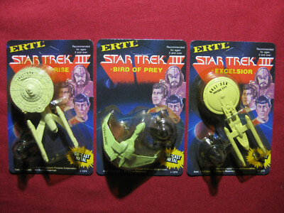 Vintage 1984 USS Enterprise Klingon Bird of Prey Excelsior Star Trek 3 Spock