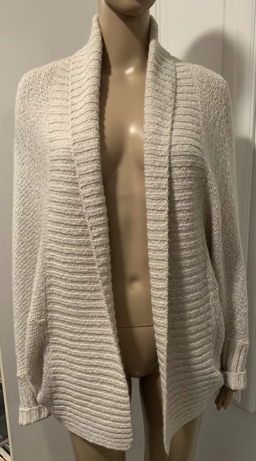 lole open front cotton mohair blend sweater
