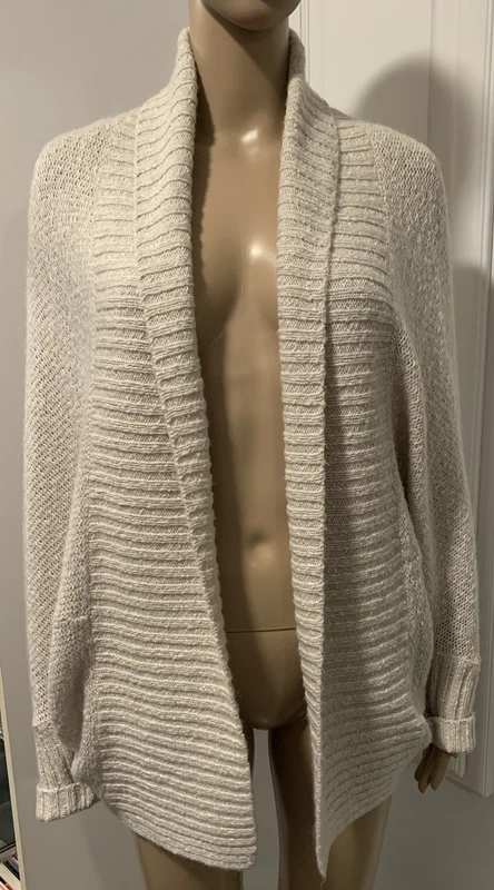 lole open front cotton mohair blend sweater