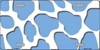 Light Blue White Giraffe Metal Novelty License Plate Tag LP2945