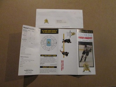 CHL Memphis Riverkings Vintage Defunct 1993-94 Season Tickets & Team Envelope