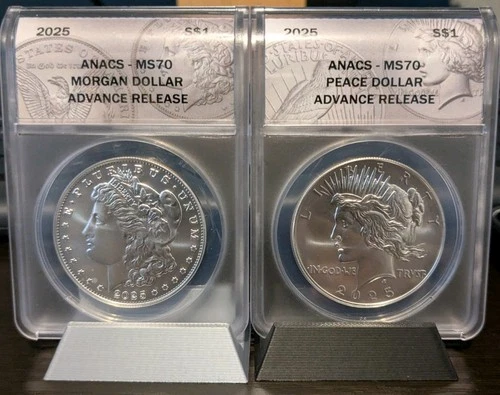 2025 Morgan Peace Silver Dollar 2-Coin Set Advanced Released MS70