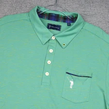 William Murray Polo Shirt Mens L Green Short Sleeve Casual Golf Heather Cotton