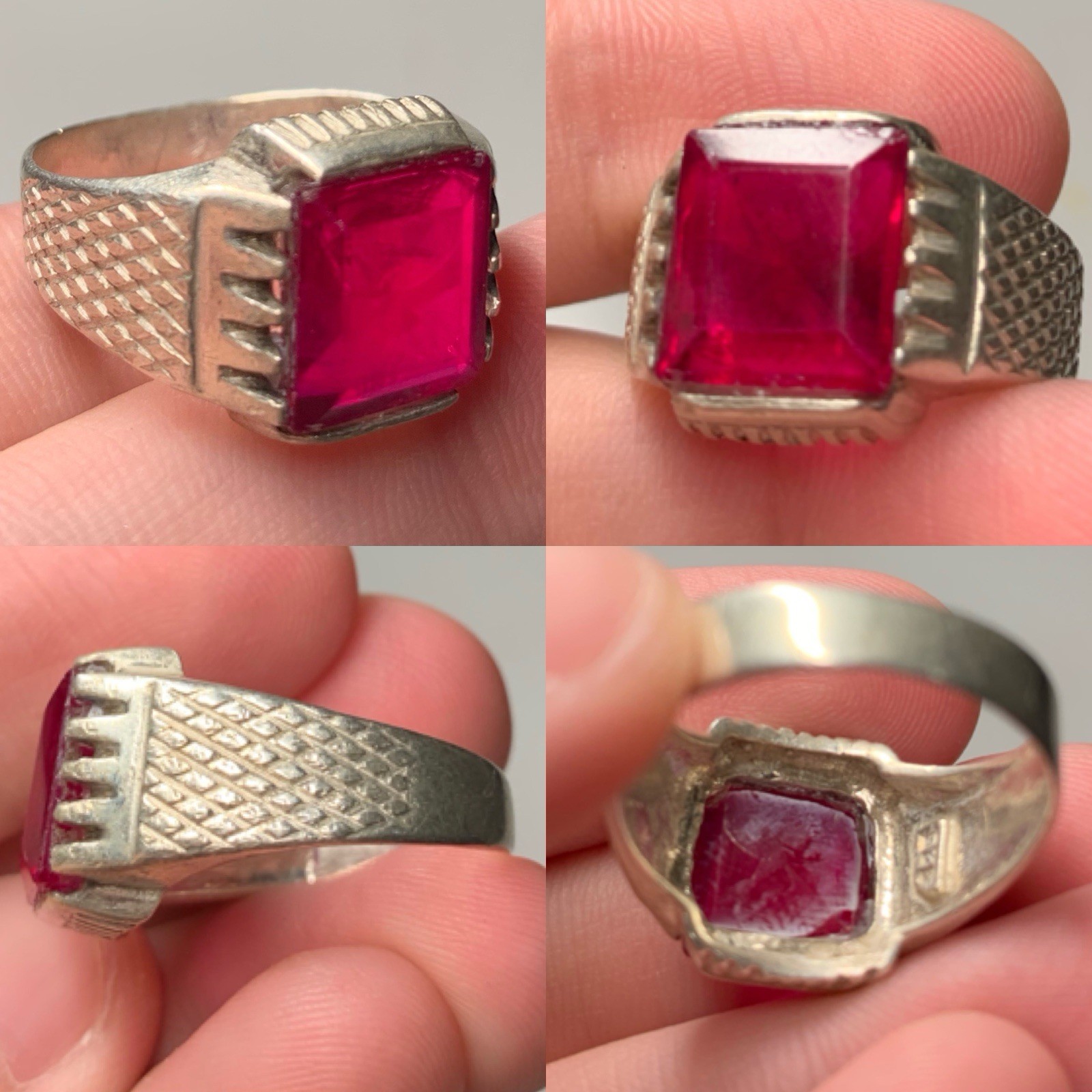 Classic Vintage Solid Silver Ring Featuring Bold … - image 1