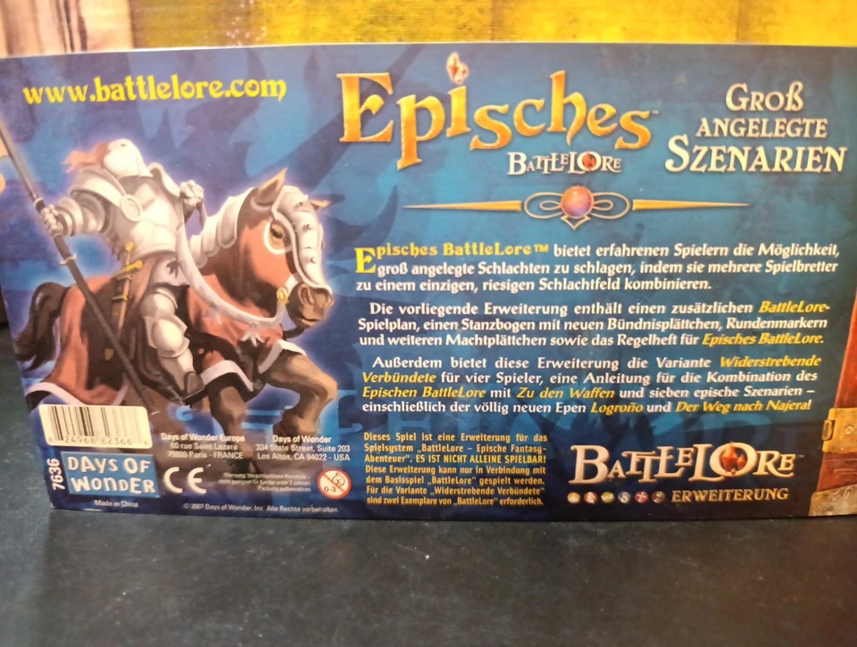 Episches Battlelore - Groß Angelegte Szenarien Deutsch, Days of Wonder, Neu - Bild 2 von 3