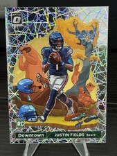 🏈 2021 Donruss Optic Justin Fields Downtown DT-39 RC SSP Bears #DT-39