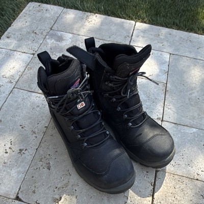 Red Wing Shoes Men's Black Leather Lace-Up Work Boots Round Toe Ankle 10 D