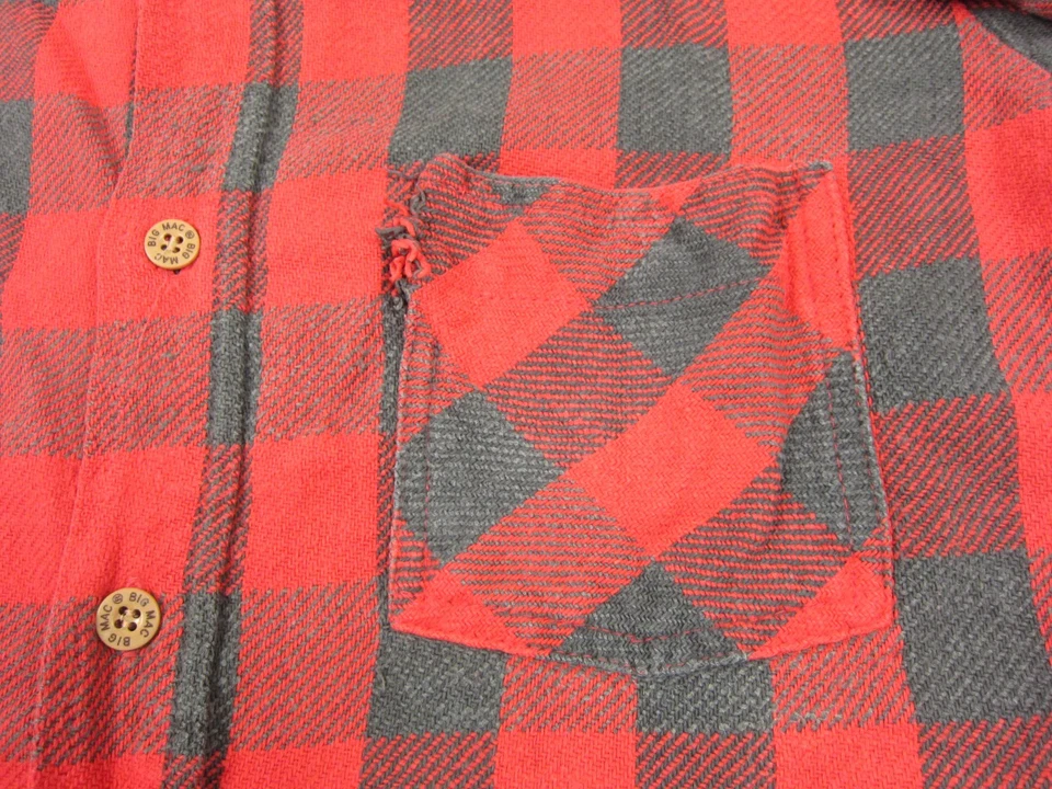 True Vintage Big Mac Shirt Mens Large Red Plaid Flannel JC Penney 60s 70s USA - Image 4 of 4