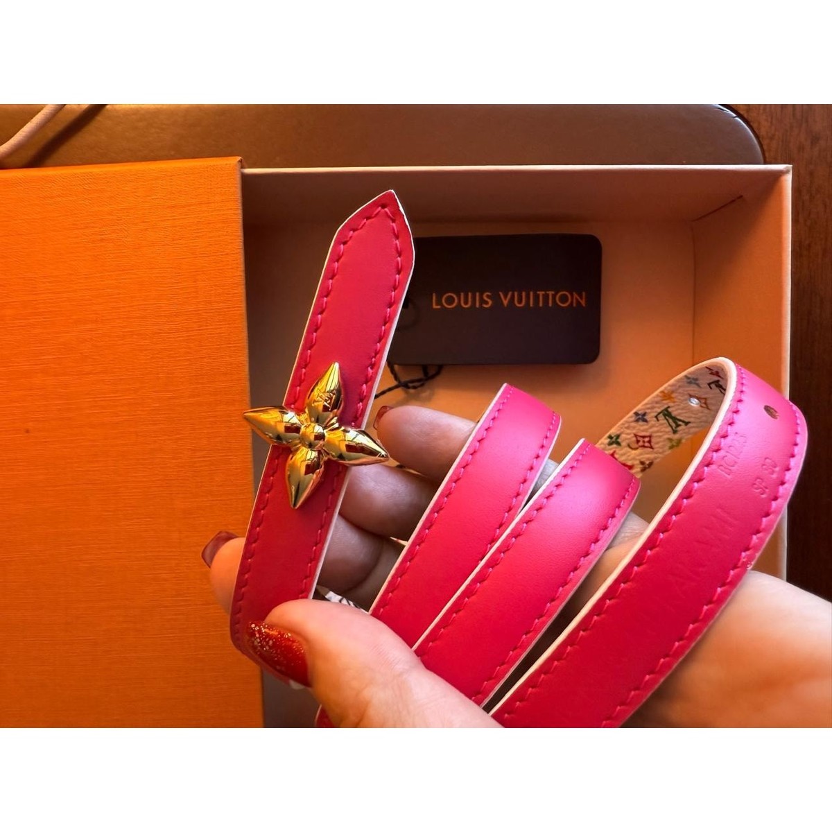 LV x TM Murakami Small Flowergram Reversible Vuitton Belt Pink