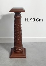 Colonna portavaso in legno intagliato antica Colonnina vintage H. 90 Cm USATA